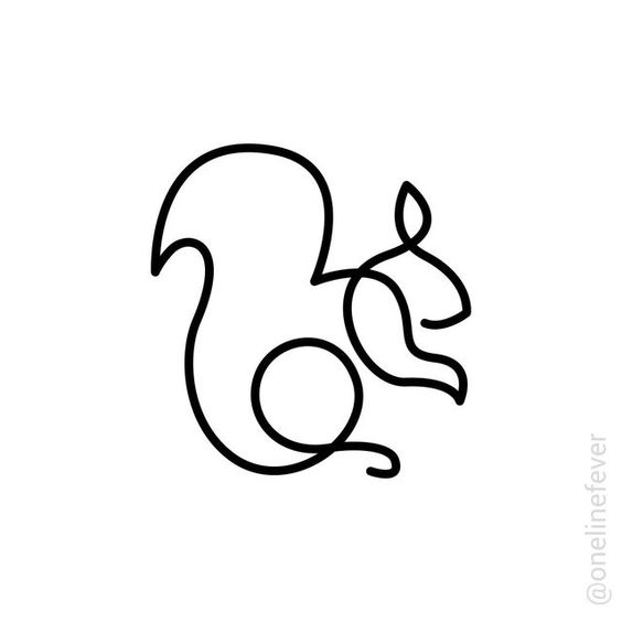 Tattoo veverita, linie, animal