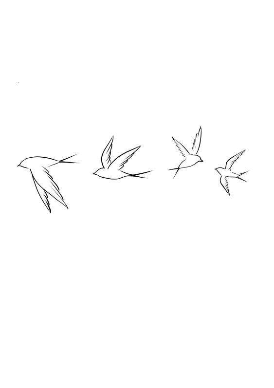 Tattoo pasari migratoare, stol, randunica, familie, pasare