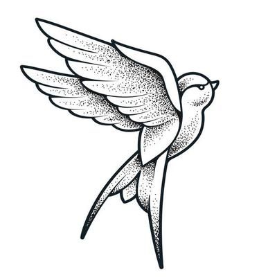 Tattoo vrabie, minimalist, desen, pasare 