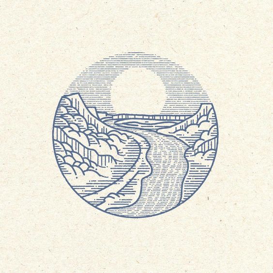 rau, munte, desen, minimalist,peisaj river, mountain, draw,minimalist, landscape