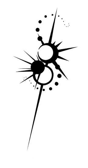 Tattoo stele, desen, minimalist, peisaj