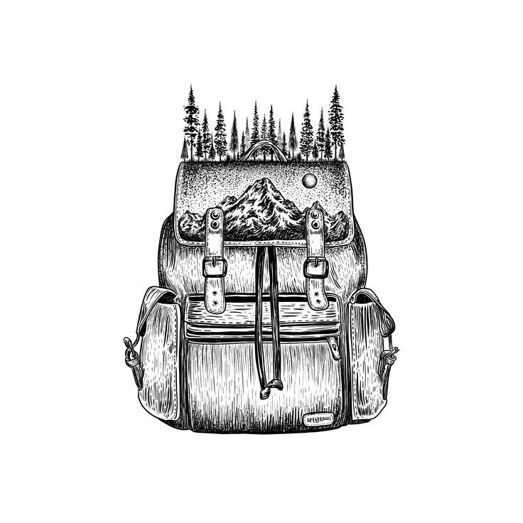 Tattoo hobiuri calatorie, natura, rucsac 