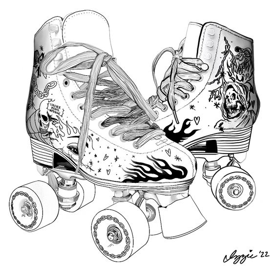 hobiuri, role, desen hobbies, skates, draw