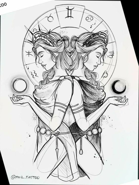 Tattoo zodiac, gemeni