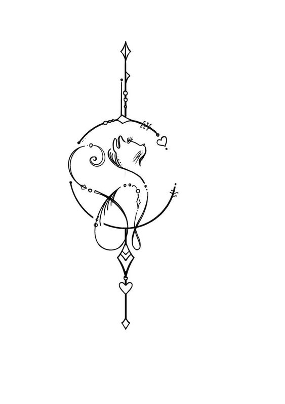 pisica, simbol, detaliat, ornamental cat, symbol, detailed, ornamental