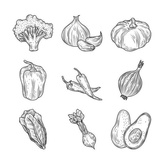 Tattoo gastronomie, ardei, salata, legume