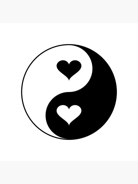 Tattoo yin, yang, yin si yang, dualitate, inima, alb negru, alb, negru, complementar, simbol