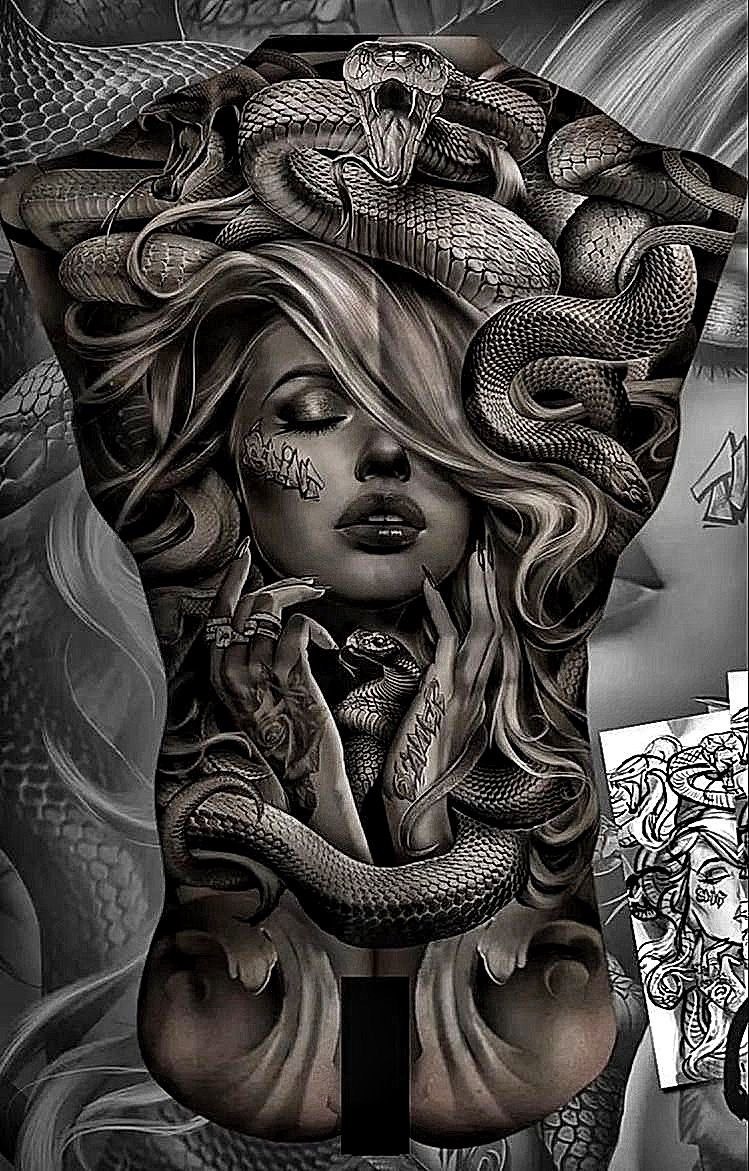 tatuaj spate, spate, femeie, sarpe, mistic back tattoo, back, woman, snake, mistical