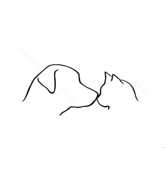 Tattoo minimalist, minimalism, caine, pisica, simplu