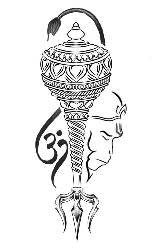 Tattoo indian, india, cultural, cultura, simbol, maimuta