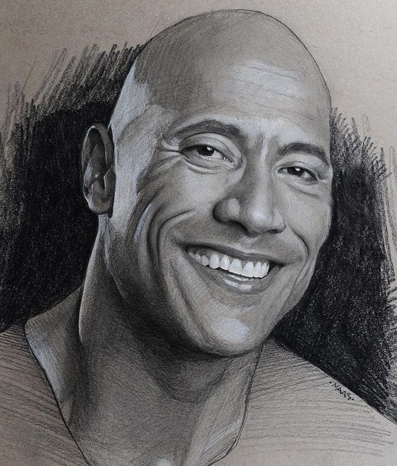 Tattoo celebritate, portret, actor, the rock, dwayne johnson