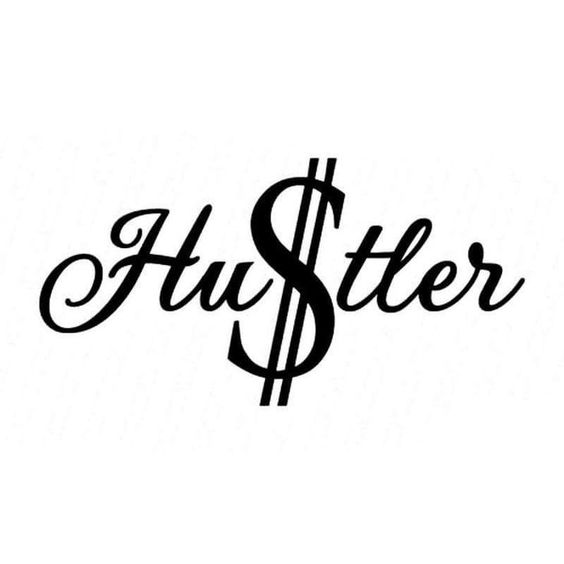 Tattoo text, hustler, dolari, dolar, litere, caligrafie